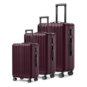 3-Piece Luggage Set with 360&#176;Spinner Wheels Suitcases with Hard-sided Lightweight ABS Material