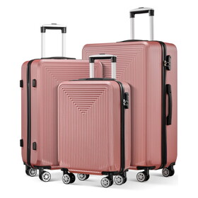 3 Pieces Set Luggage with Secure Lock ASB Durable Lightweight Suitcase Double Spinner Wheels (20"+24"+28")