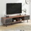 Mid Century Modern TV Stand for TVs up to 70", Entertainment Center with Sliding Doors, TV Console Table Media Cabinet for Living Room, Bedroom and Office, Walnut