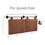 Wall Mounted Headboard Queen with Brown Faux Leather Straps, Faux Leather Upholstered Headboard with Adjustable Height Headboard, Queen Headboard with Metal Bar for Dining Room, Bedroom, Brown