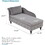Chaise Lounge Indoor with Storage, Modern Nailhead-Trimmed Tufted Lounge Chair, Upholstered Chaise Lounges Couch with Pillow for Living Room, Bedroom, Office, Dark Grey, Left Armrest T2694P188113