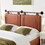 T2694P188166 Brown+Fabric+Metal+King+Bed Frame+Genuine Leather