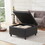Large Square Storage Ottoman Bench, Tufted Coffee Table Ottoman with Storage, Oversized Storage Ottomans Toy Box Footrest for Living Room, Black T2694P193508
