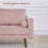 74" Modern Love Seats Sofa Couch Furniture, Velvet Fabric Mid Century Couch for Living Room, Bedroom, Apartment/Easy, Tool-Free assembly(Sofa, Pink) T2694S00008