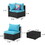 7 Piece Outdoor PE Wicker Furniture Set, Patio Black Rattan Sectional Sofa Couch with Washable Cushions T2712S00004