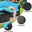 7 Piece Outdoor PE Wicker Furniture Set, Patio Black Rattan Sectional Sofa Couch with Washable Cushions T2712S00004