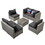 7 Piece Outdoor PE Wicker Furniture Set, Patio Black Rattan Sectional Sofa Couch with Washable Cushions T2712S00006