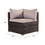 7 Piece Outdoor PE Wicker Furniture Set, Patio Black Rattan Sectional Sofa Couch with Washable Cushions T2712S00010