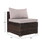 7 Piece Outdoor PE Wicker Furniture Set, Patio Black Rattan Sectional Sofa Couch with Washable Cushions T2712S00010