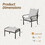 4 PiecesOutdoor Sofa Chairs with Ottomans, Metal Frame with Thick Gray Cushions T2872P197071