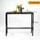 Outdoor Counter Height Bar Table Wood-Like Metal Tabletop Patio Side Dining Table for Pub Garden Hallway, Black Metal Frame T2872P197099