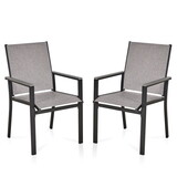 2PC Patio Dining Chairs, Metal Frame with Textilene Fabrics T2872P197656