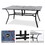 63 inch Metal Outdoor Patio Dining Table, Rectangle in Black, with 1.57" dia Umbrella Hole T2872P199477