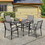 Outdoor 37" Patio Dining Table, Square Metal Table with 2.25" Umbrella Hole T2872P199631