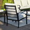 Patio Conversation 6 Pieces Sofa Set, Outdoor 3-Seater Couch with Coffee Table, Patio Chairs with Ottomans, Metal Furniture for Porch Balcony Backyard T2872S00002