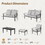 Patio Furniture Set 7 Piece Outdoor Sectional Conversation Sofa Set with Ottomans, Black Metal Frame Couch Furniture T2872S00003