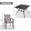 5pcs Outdoor Dining Set, Square Metal Dining Table and 4 Textilene Dining Chairs, with 2.25" Umbrella Hole T2872S00004