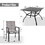 5pcs Outdoor Dining Set, Square Metal Dining Table and 4 Textilene Dining Chairs, with 1.57" Umbrella Hole T2872S00005