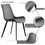 2 PCS Faux Leather Dining Chairs, Mid Century Modern Leisure Upholstered Chair with Metal Legs for Kitchen Living Room Grey T2879P202385