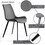 2 PCS Faux Leather Dining Chairs, Mid Century Modern Leisure Upholstered Chair with Metal Legs for Kitchen Living Room Grey T2879P202385