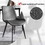 2 PCS Faux Leather Dining Chairs, Mid Century Modern Leisure Upholstered Chair with Metal Legs for Kitchen Living Room Grey T2879P202385