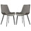 2 PCS Faux Leather Dining Chairs, Mid Century Modern Leisure Upholstered Chair with Metal Legs for Kitchen Living Room Grey T2879P202385