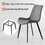 2 PCS Faux Leather Dining Chairs, Mid Century Modern Leisure Upholstered Chair with Metal Legs for Kitchen Living Room Grey T2879P202385