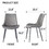 2 PCS Faux Leather Dining Chairs, Mid Century Modern Leisure Upholstered Chair with Metal Legs for Kitchen Living Room Grey T2879P202385