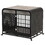 Heavy Duty Dog Crate Furniture Wooden Table Pet Dog Cage Kennel House Indoor Side End Table Decor with Removable Trays and Lockable Wheels for Small Dogs 33" Grey T2895P200024