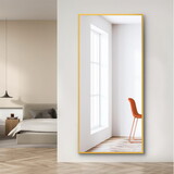 Dolonm 65x22 inch Full Length Mirror, Modern Design Standing Floor Mirror, Full Body Mirror for Living Room, Bedroom, Bathroom, Cloakroom, Hallway, Gold(Aluminum Alloy Frame) T2956P212063