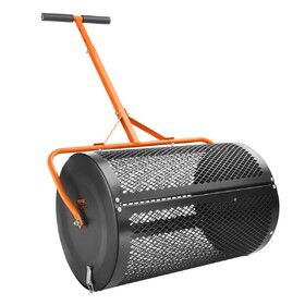 VEVOR 24" Compost Spreader Peat Moss Spreader Roller Lawn Spreader Black T3342P298276