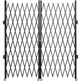 VEVOR Double Folding Security Gate, 5.1' H x 10.2' W Folding Door Gate, Steel Accordion Security Gate, Flexible Expanding Security Gate, 360&#176; Rolling Barricade Gate T3342P298296