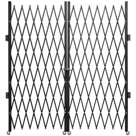 VEVOR Double Folding Security Gate, 7.1' H x 12.5' W Folding Door Gate, Steel Accordion Security Gate, Flexible Expanding Security Gate, 360&#176; Rolling Barricade Gate T3342P298297