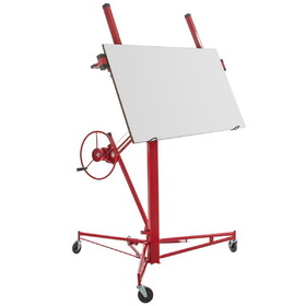 VEVOR Drywall Rolling Lifter Panel, 16ft Sheetrock Lift Drywall Lift, 150lb Weight Capacity Panel Hoist Jack Tool, Steel Material w/Telescopic Arm & 3 Lockable Wheels, 48x192 in Plasterboard Size
