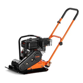 VEVOR Vibratory Compaction Tamper, 6.5 HP, 196CC Gas Engine, 4,200 lbs Force, 5,600 VPM Plate Compactor with 22.1 x 15.9 in Plate for Walkways, asphalts, Paver Landscaping, CARB & EPA Compliant
