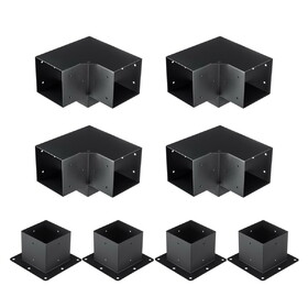 VEVOR Pergola Bracket Kit 6"x6", 8pcs 3-Way Heavy Duty Corner Bracket Woodworks DIY Post Base Kit, Easy Installation Wooden Beams for Gazebos, Patio Pergolas, Log Cabin Outdoor Pergola Hardware