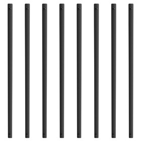 VEVOR Staircase Metal Balusters, 38" x 1" Flat Aluminum Alloy Decorative Banister Spindles, 72 Pack Deck Baluster with Screws, Classic Hollow Deck Railing Satin Black Powder Coated for Porch