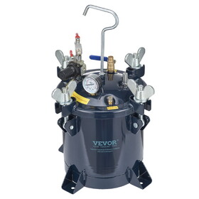VEVOR 10L/2.5gal Spray Paint Pressure Pot Tank, 70PSI Max Air Paint Pressure Pot, Metal Rack and Leak Repair Sealant for Industry Home Decor Architecture Construction Automotive Painting