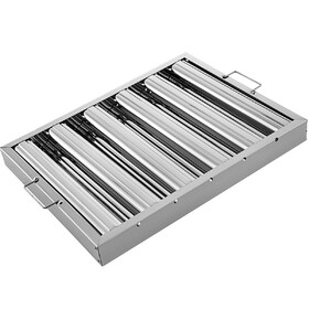 VEVOR Pack of 6 Hood Filters 19.5W x 15.5H inch, 430 Stainless Steel 5 Grooves Commercial Hood Filters, Range Hood Filter for Grease Rated Commercial Kitchen Exhaust Hoods T3342P311733