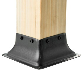 VEVOR 4x4 Post Base 20pcs, Internal 3.6"x3.6" Heavy Duty Powder-Coated Steel Post Bracket Fit for Standard Wood Post Anchor, Decking Post Base for Deck Porch Handrail Railing Support