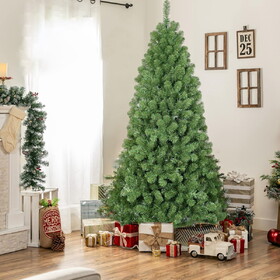 7ft Christmas Tree with Memory Wire, 1064 Tips Hinged Artificial PVC Tree, Easy Setup Green Xmas Tree for Indoor Holiday Decoration T3637P337969