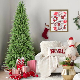 4FT Slim Christmas Tree - 424 Tips, PE+PVC Branches, Hinged Design for Easy Setup, Stable Metal Stand - Ideal for Corners & Small Spaces T3637P338898