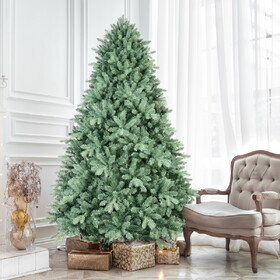4FT Blue Christmas Tree with 592 PE+PVC Tips - Unique Full-Bodied Tree with Hinged Branches, Easy assembly, Stable Metal Stand, Eye-Catching Holiday Decor T3637P339059