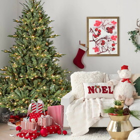 5FT Full-Shape Christmas Tree with 350 UL Lights - PE/PVC Mixed Branches, 1129 Tips, Wide Base for Spacious Areas, Hinged Structure, Stable Metal Stand T3637P339578