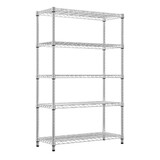Steel Storage Shelving 5-Tier Utility Shelving Unit Steel Organizer Wire Rack for Home,Kitchen,Office,Garage, 1750 LBS Capacity 17.7