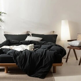 Serta Simply Clean Solid Duvet cover Black King T3656P372612