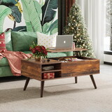 Wood Lift Top Coffee Table with Hidden Compartment and Adjustable Storage Shelf, Lift Tabletop Dining Table for Home Living Room, Office T3685P338707