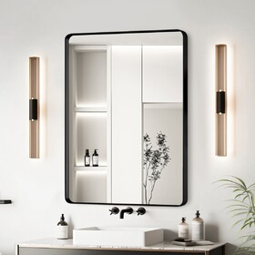 20x30 inch Black Aluminium Frame Bathroom Mirror