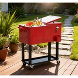 Rolling Cooling Bins Ice Chest on Wheels Outdoor T3971P383677