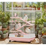 Rabbit Hut Small Animal Cage Rabbit Hutch with Wheels T3971P386417